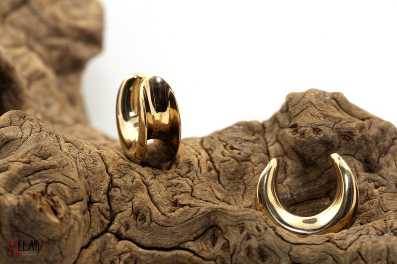 plug 1x brass plug stretcher brass flat tunnel stretching brass plugs.16 mm earplug ear stretcher tunnel 16 mm.14 mm expander for ear