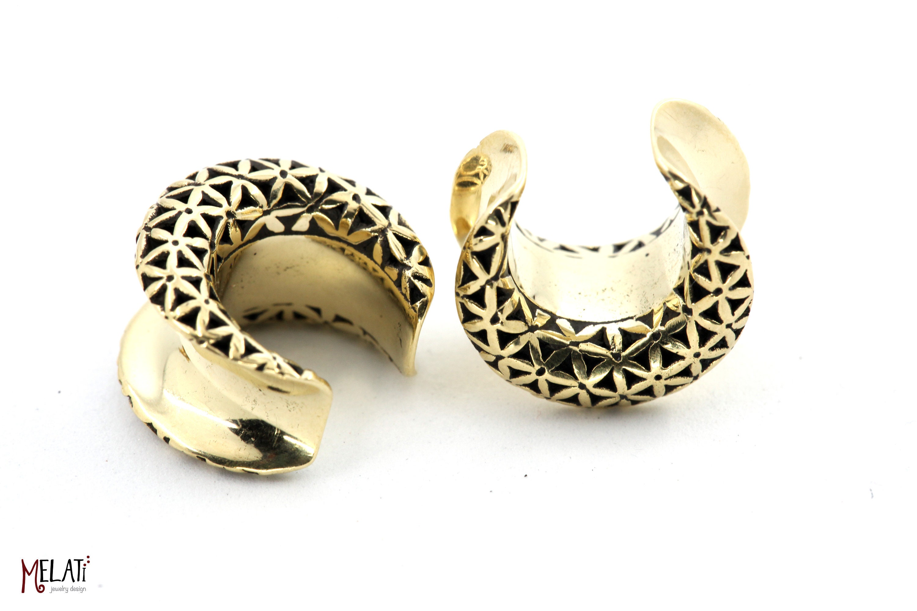 1x bouchon, bouchons métalliques, bouchons en laiton 29 mm, bouchons d'oreilles fleur de vie, civière, bouchon, bouchon celtique, bouchons 12 mm avec