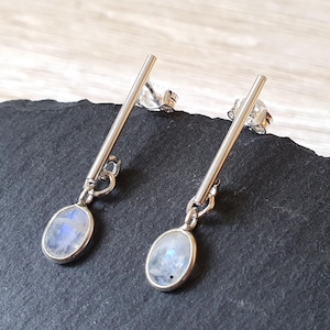 925 silver earrings with moonstone, moonstone earrings, dangling earrings with moonstone, long silver earrings with moonstone, filigree earrings