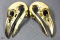 1x brass plug, bird skull, ear weights skull, plugs skull design, stretcher, brass tunnel, bird skull earrings, plug, earweight