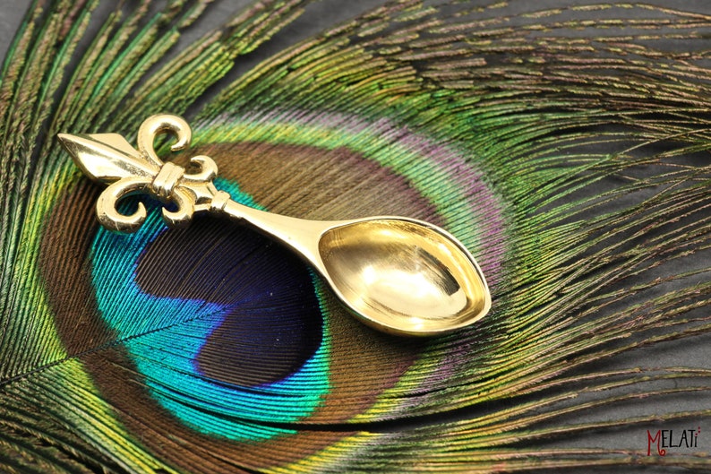 Spoonnecklace brass chain pendant spoon in brass brass chain with small spoon brass necklace spoon boho spoon pendant brass