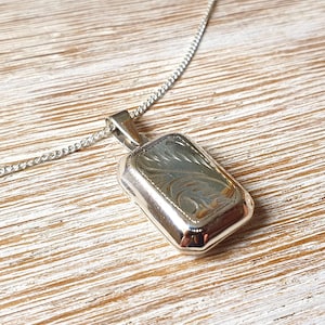 Pequeño medallón de plata, cadena de plata con medallón, collar con foto, amuletos que se abren, medallón de cadena de plata, medallón de plata