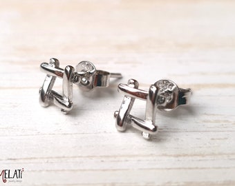 Small silver earrings, silver plugs, small earrings, silver plugs, silver earrings, small geometric earrings made of silver, silver stud earrings