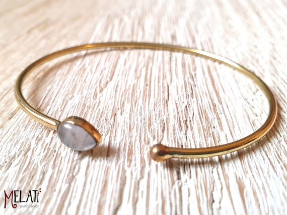 voorzien maat per ongeluk Armband met steen maansteen armbanden gouden armband - Etsy Nederland