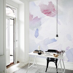 Abstract Watercolor Wall mural, Abstract Wallpaper, Peel and stick, Removable Wallpaper, Wall decal, Wall covering, Blue Painting, Art #3