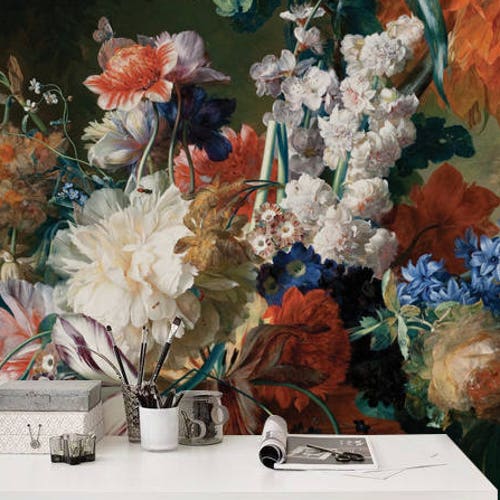 Dutch Floral Removable Wallpaper Rose Mural Peel and Stick Etsy