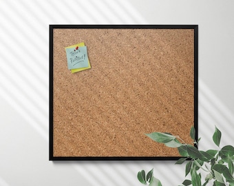 Cork Notice Board with Black or White Frame, Perfect Wall Pinboard for Organizing Ideas, Goals, and Memos, Includes Free 100 Pins