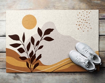 Summer Landscape Outdoor Rug, Brown Welcome Doormat, Landscape Front Door Mat, Patterned Doormat , Custom Doormat, Funny Doormat