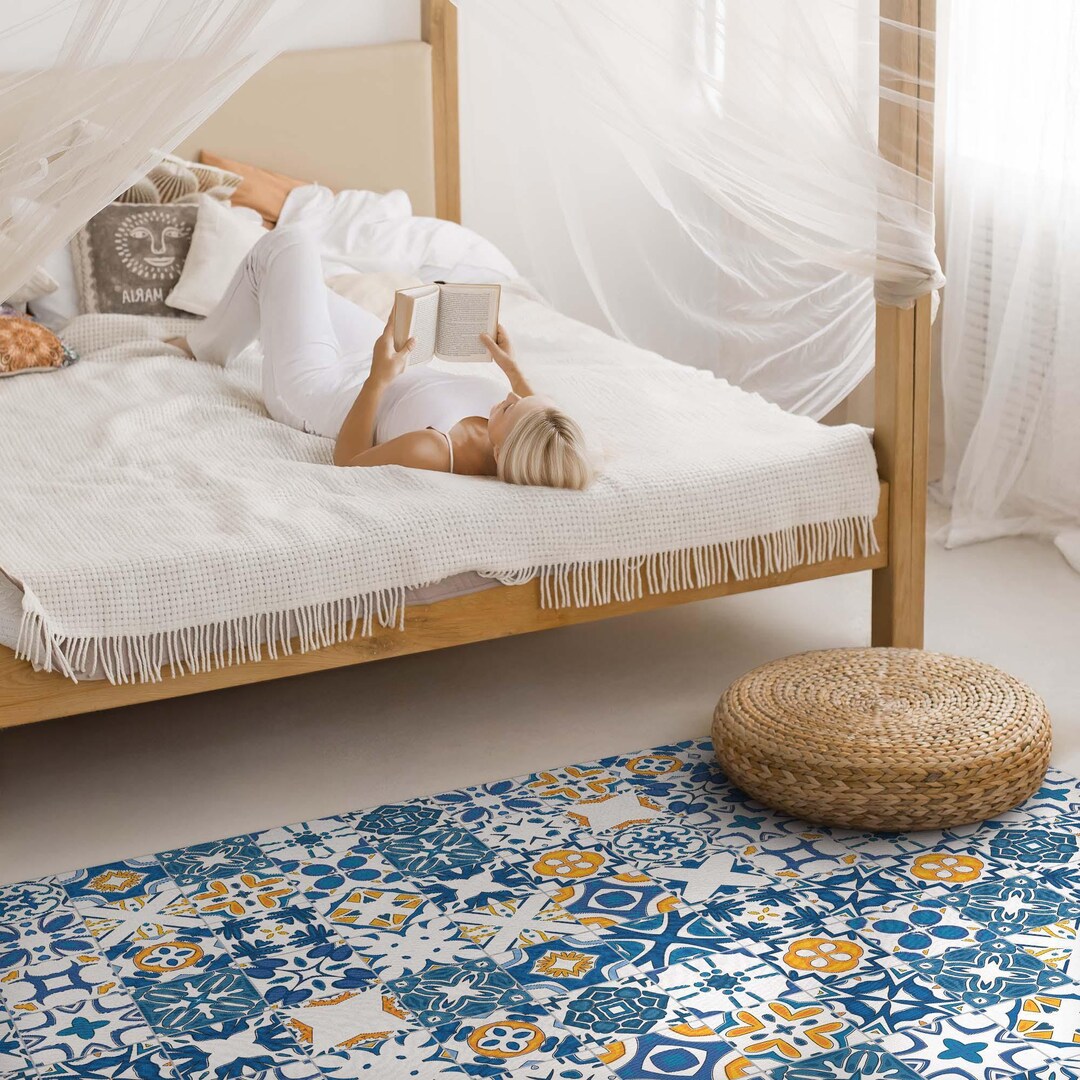 Tile Look Rug Patterned Tiles Colorful Mosaic Rug for Living Room, Tiles and Tiles ...
