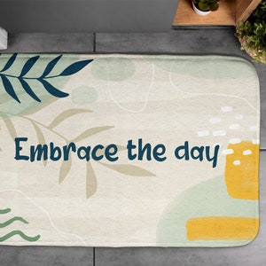 Floral Abstraction, Soft Mat, Artistic Pattern, Beige, Small Carpet, Bath Rug, Decor, Designer Mat