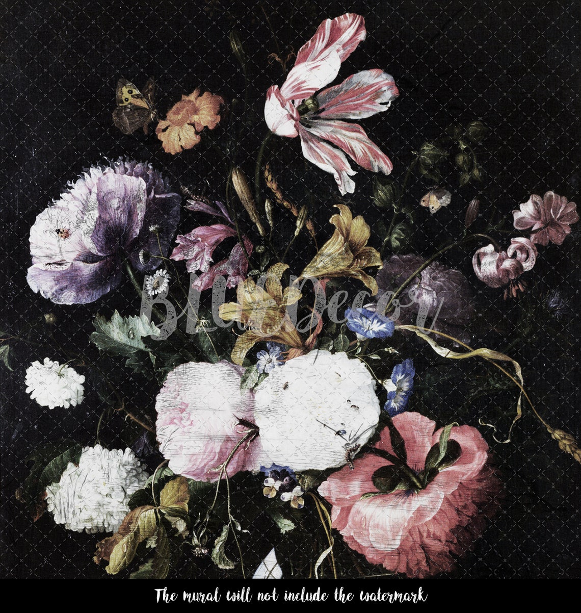 Dutch Floral Removable Wallpaper Peel and Stick Oil Painting Etsy