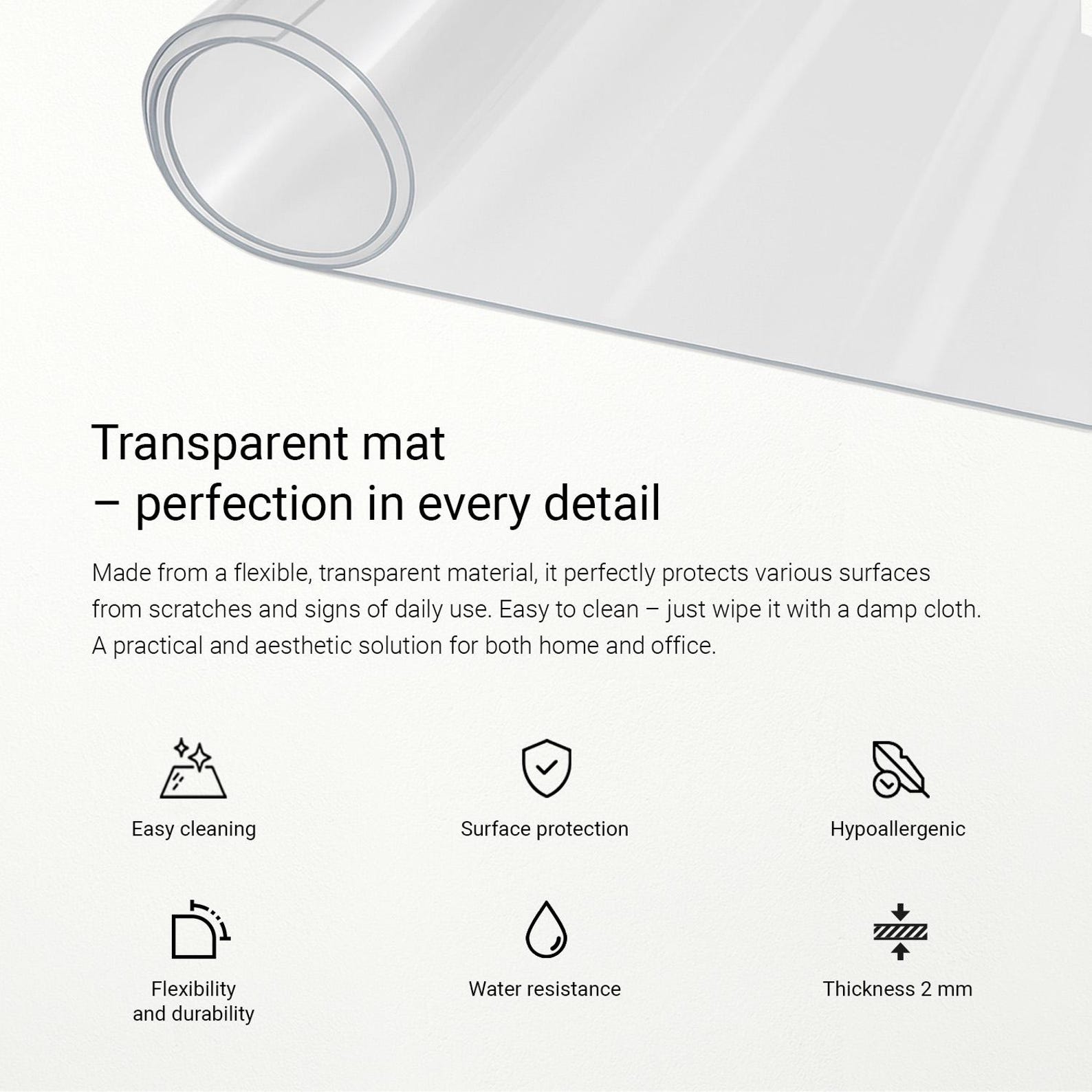 Custom Sized Transparent Protective Mat, Waterproof Vinyl Flooring ...