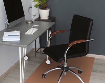 Copper Chair Mat, Orange Protective Mat, Copper Office Floor Decor, Single Color Unique Design, Waterproof Mat