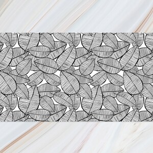 Blatt Decor Muster Schreibtischunterlage, Schwarzer Schreibtisch Pad Schutz, Weiß Büro Dekor, Blätter Maus Pad, Laptop Matte, Geburtstagsgeschenk, Computer Accessoires