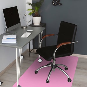 Light Pink Chair Mat, Pink Computer Mat, Pink Chair Pad Comfort, Single Color PVC Splat Mat, Birthday Gift, Waterproof Rug image 1