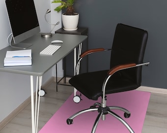 Light Pink Chair Mat, Pink Computer Mat, Pink Chair Pad Comfort, Single Color PVC Splat Mat, Birthday Gift, Waterproof Rug