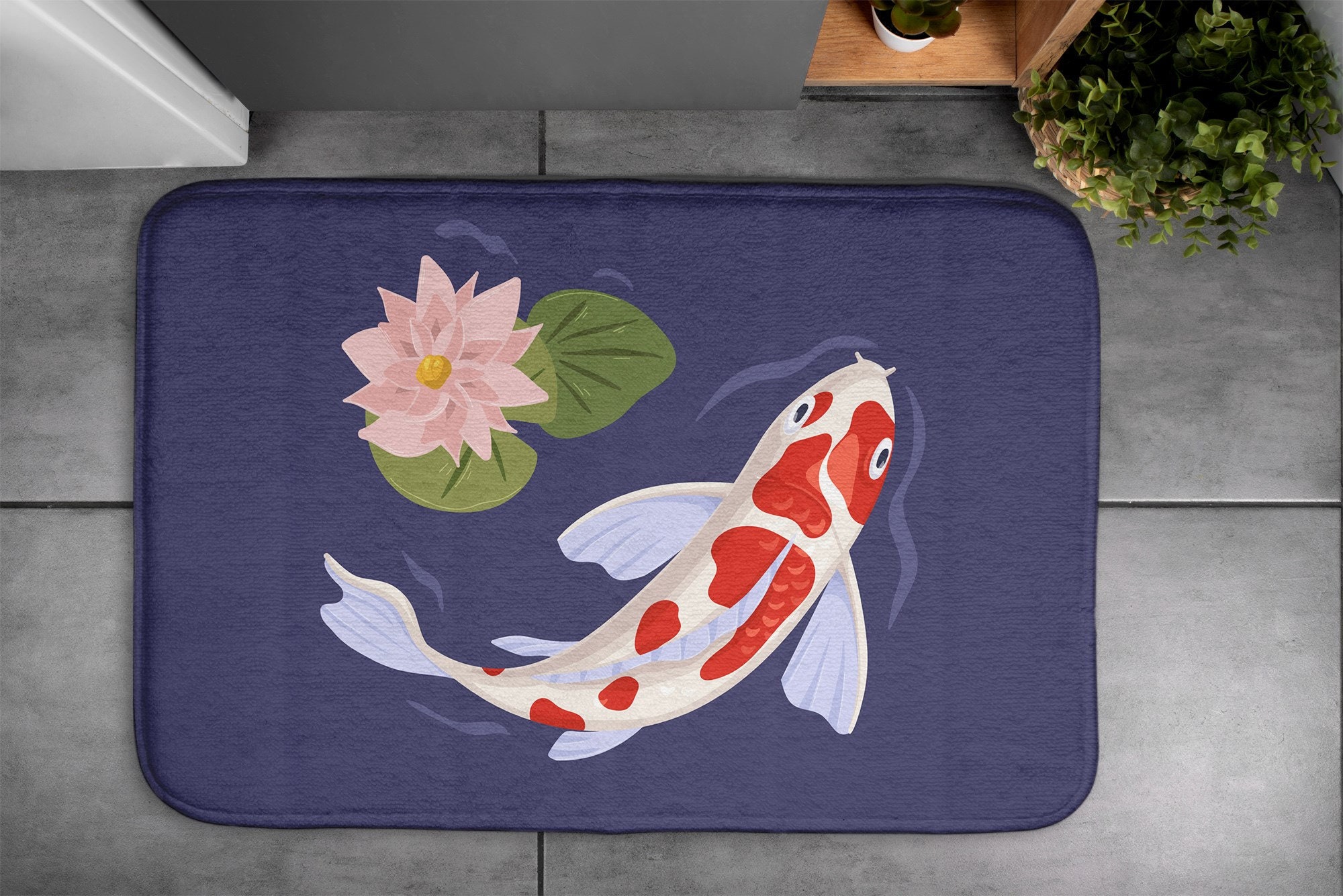 Cute Red Fish Bath Mat, Japanese Koi Flag Soft Bathroom Rug, Funny Unique  Water - Shop feblilac Rugs & Floor Mats - Pinkoi