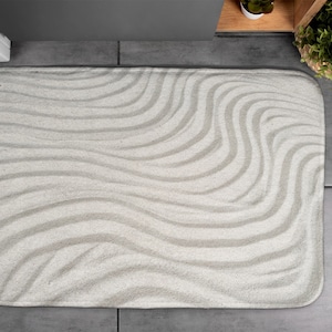 Beige, Soft Mat, Sand, Small Carpet, Natural Pattern, Designer Mat, Bath Rug, Decor