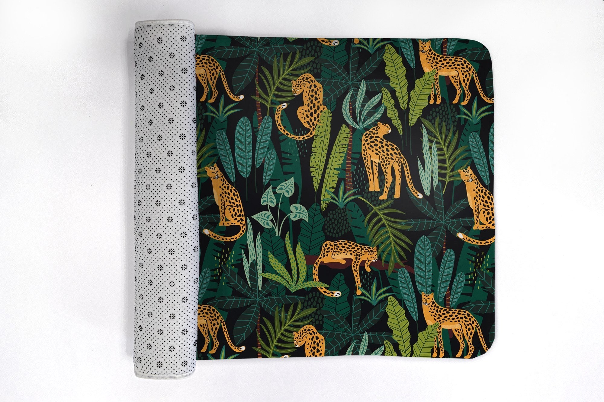 Peak Animal Plant, Soft Mat, Animal Pattern, Green, Handmade Rug, Bath ...