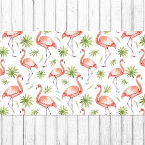 Flamingo Print Desk Mat Gaming, Pink Desk Cover, Green Desk Protector, Animals Mouse Pad, Laptop Mat, Decorative Mat, Computer Accesories