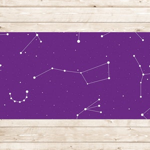 Purple Constellation Desk Pad, Purple Gaming Room Decor, White Desk Mat Design, Zodiac Computer Desk Mat, Laptop Pad, Idea Gift, Home Office