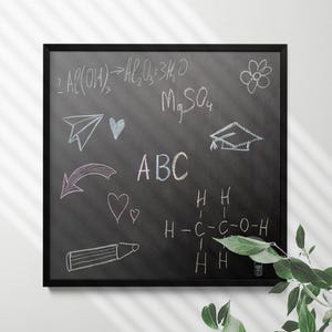 Chalk board in black or white frame, Hanging board for drawing or writing with chalk, XXL blackboard for children + BONUS CHALK