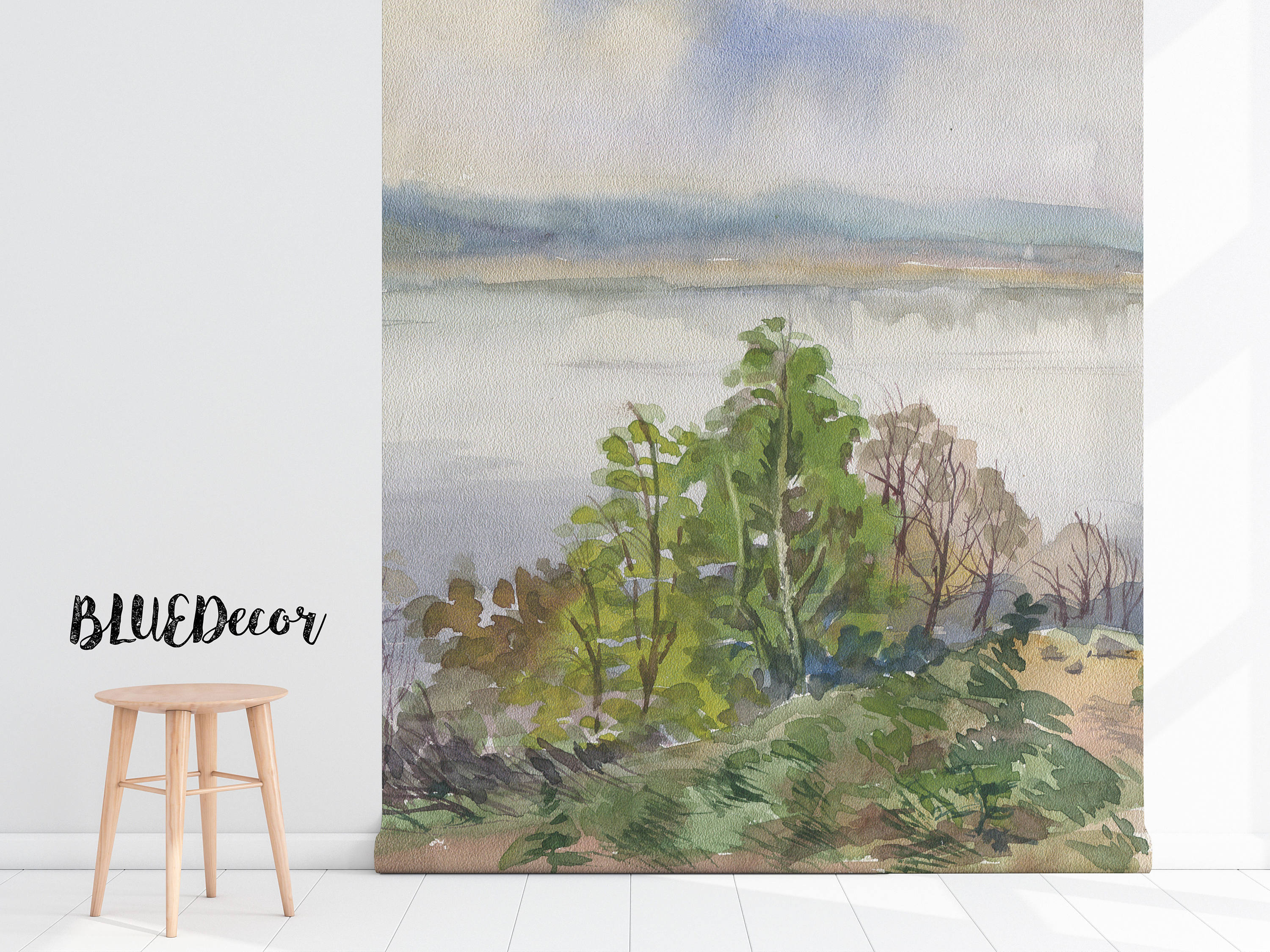 Papier Peint Photo Autocollant – Aquarelle 3D Pelouse Q14514 – Kay