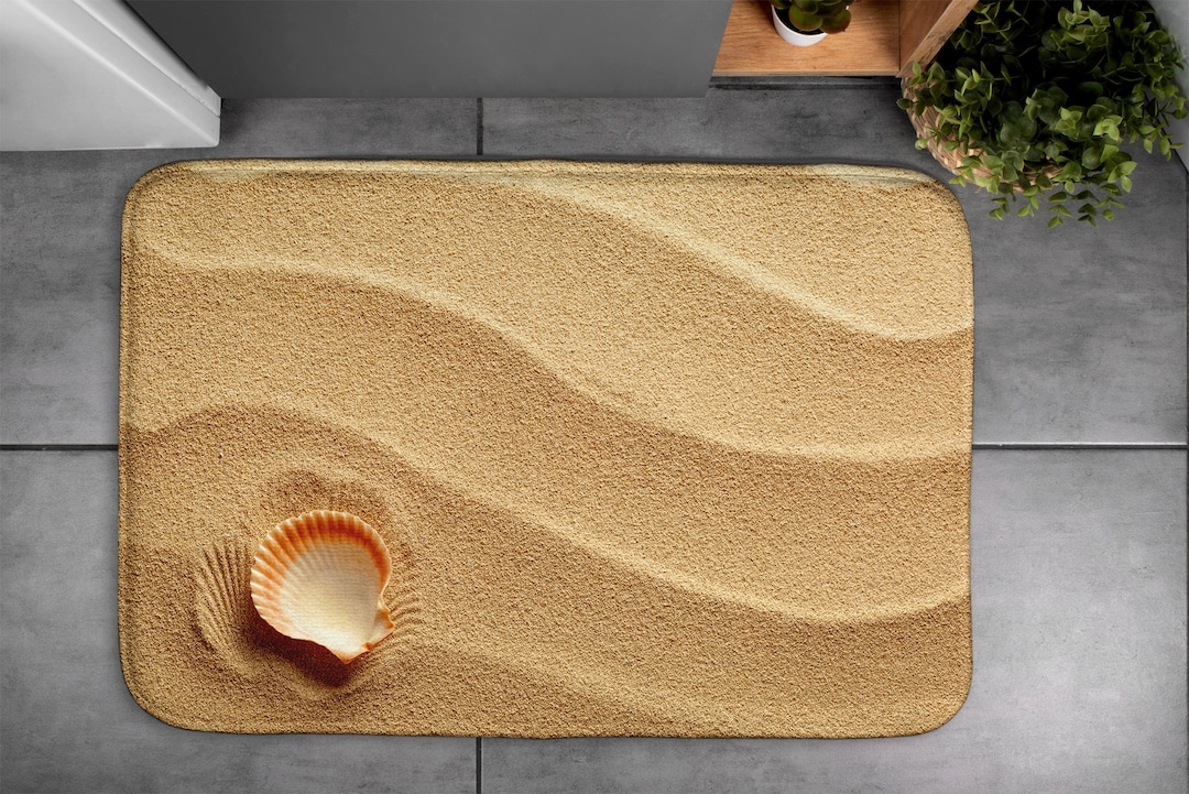 Sandy Beach, Soft Mat, Natural Pattern, Yellow, Handmade Rug, Bath Rug ...