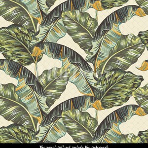 Tropical Palm Leaves Wallpaper, Jungle Mural, Removable Wallpaper, Peel And Stick, Traditional, Self Adhesive, Repositionable, Decal 115 image 4