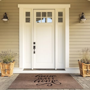 Home Sweet Home Outdoor Mat, Brown Welcome Doormat, Text Entrance Mat, Non-Slip Doormat, Personalized Doormat, Cute Doormat