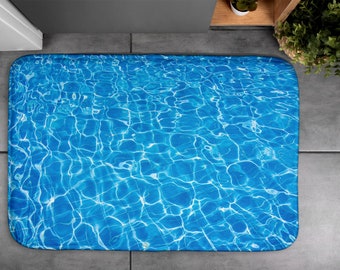 Ondas de água, tapete macio, padrão de verão, azul, tapete pequeno, tapete de banho, decoração, tapete de designer