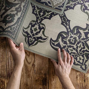 Patchwork By Albert Racinet Outdoor Rug, Abstraction Patio Carpet, Brown Vinyl Rug, Porch Rug, Pet Friendly Rug, Easy To Clean Rug