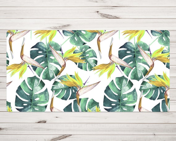 Lemon Strelitzia Monstera Computer Desk Mat, Green Mouse Pad, Brown  Keyboard Mat, Leaves Desk Cover, Laptop Pad, Decorative Mat, Idea Gift -  Etsy