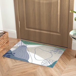Crazy Shapes Front Door Mat, Personalized Doormat, Fall Doormat, Entrance Mat Gray, Abstraction Pattern