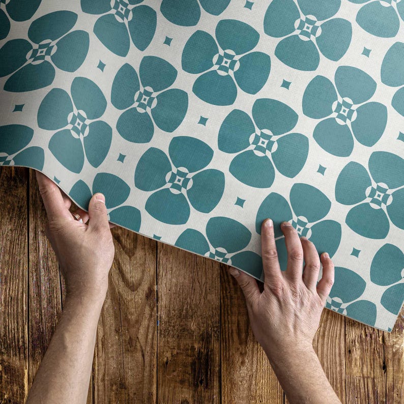 Floral Tile Pattern Rug for Living Room, Tiles and Tiles Vinyl Floor ...
