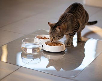Transparent Protective Mat, Waterproof Vinyl Flooring Saver, Hypoallergenic Floor Protector, Clear PVC Surface Cover, Pet Friendly Bowl Mat