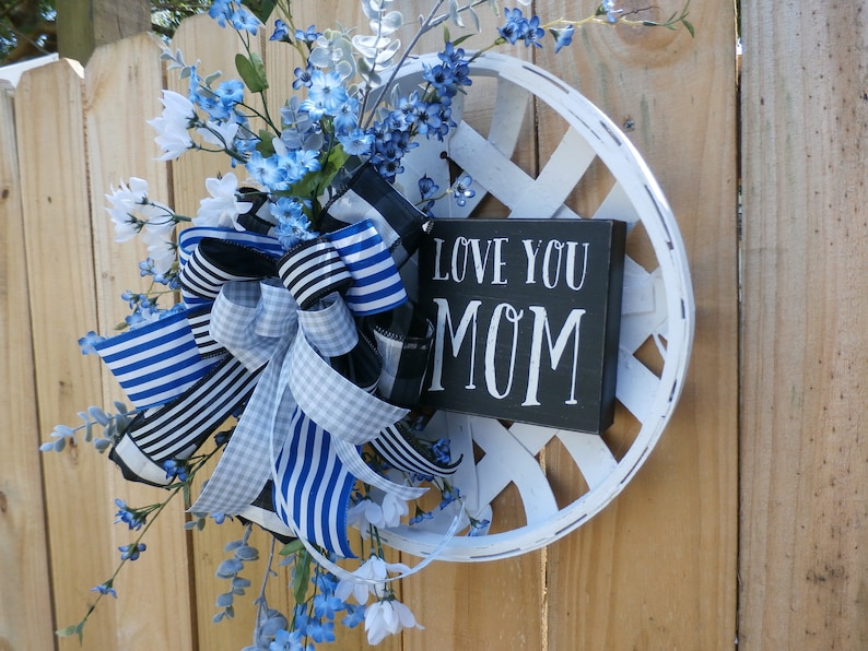 Decor Mothers Day Door Hanger Mothers day Gift Gift for Mom Mothers Day Wreath Mothers Day Tobacco Basket Gift For Her Love you MOM