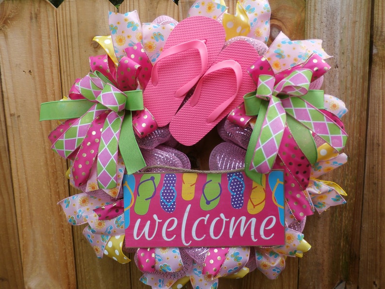 flip flop welcome wreath