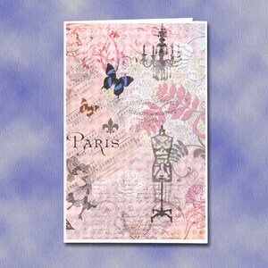 Dress Form Paris digital greeting card,  instant download, unlimited personal use