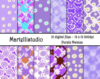 Purple Daisy Digital Paper