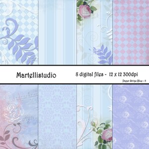 Blue Patterns Digital Paper