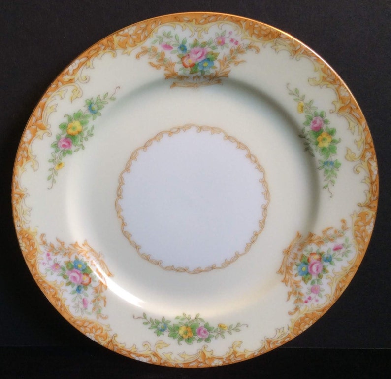 Optional Dessert Plate Vintage Mismatched Place Setting Square Salad Plate Wedding Gold Trim Bridal Shower Gilding Tea Cup and Saucer