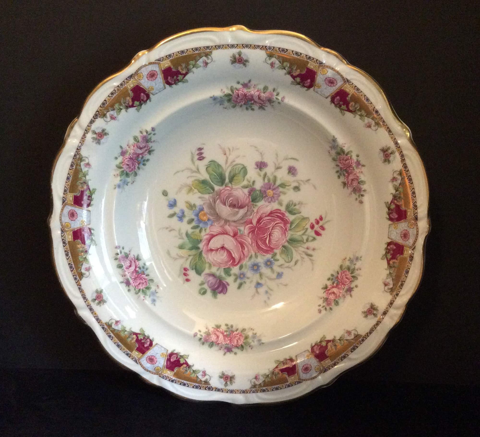 Vintage Limoges Decor a La Main, Decorative Bowl, Large 12