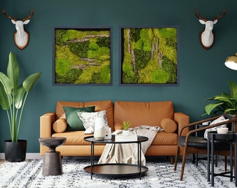 Belhus | Moss wall art | Preserved moss | Interior moss wall | Green wall art | Moss panels | Natural home décor