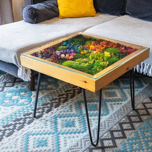 The Rainbow Table | Preserved moss art | Dining | Coffee | Desk | Console | Biophilic design