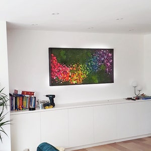 Rainbow Moss wall art with bun moss, colourful lichen, flat moss or fern moss Preserved and dried flowers Verti-Grow image 7