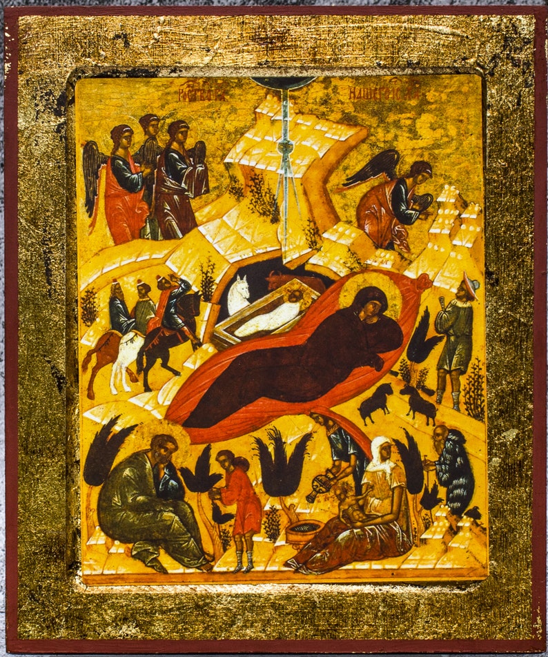 Icône orthodoxe Nativité JésusChrist icône russe Nativité Etsy