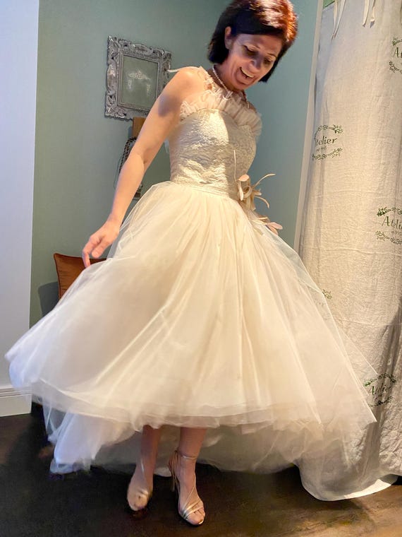 Ivory Brocade Wedding Dress