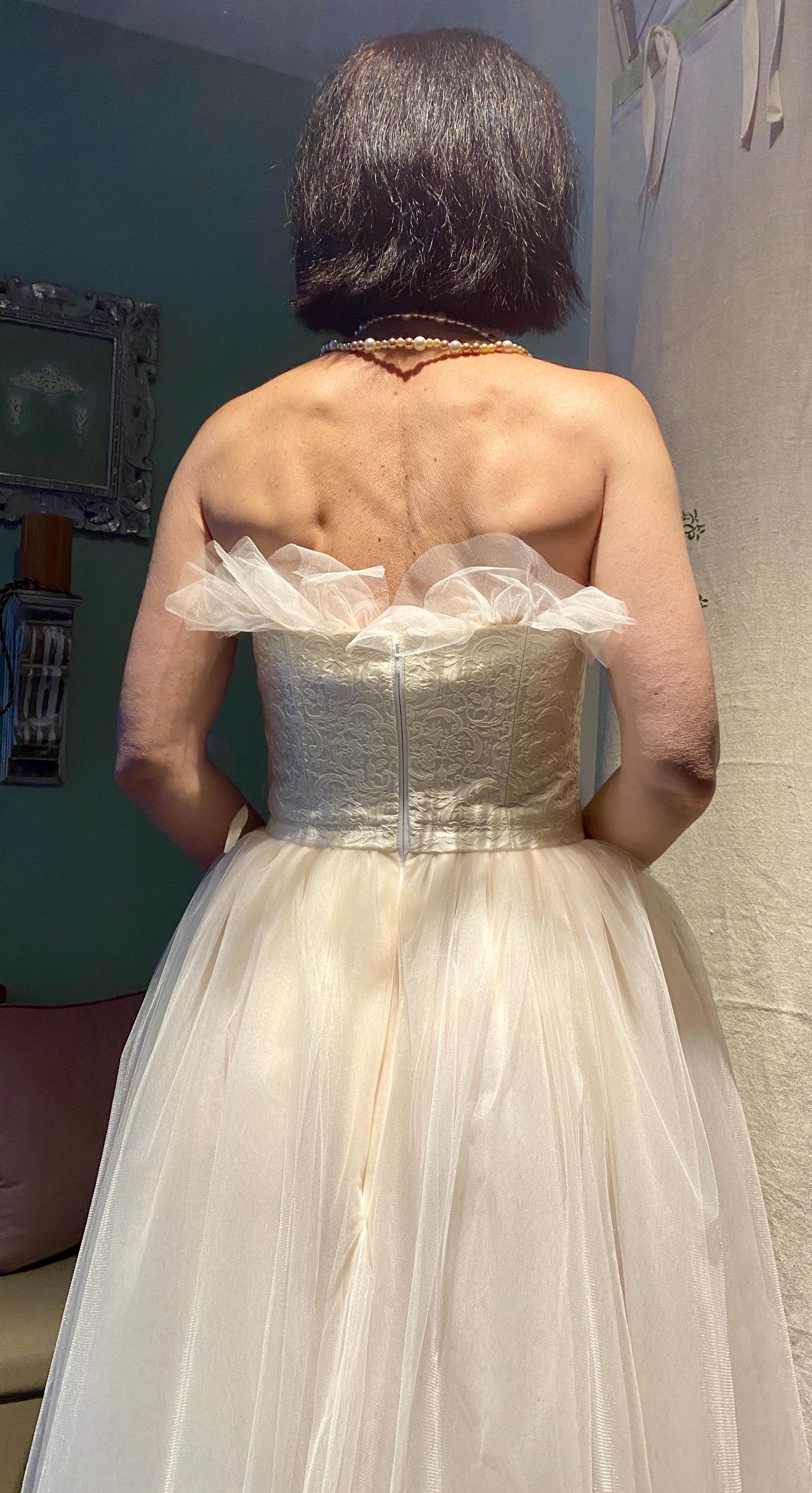 Ivory Brocade Wedding Dress
