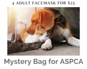 Mystery Bag 4 pcs Adult facemask set 3 layers cotton washable reusable adjustable ASPCA